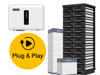 Set: Hybrid inverter with battery storage